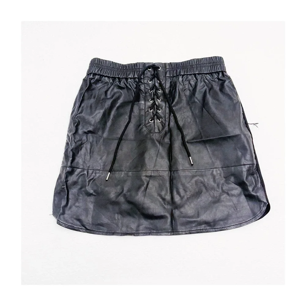 Zara Black Lace Detail Front Pencil Skirt Stretch Waist SZXS